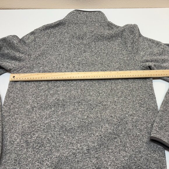 L.L.Bean Sweater Fleece Pullover Gray Heather Snap Neck Men's MT - Picture 7 of 7